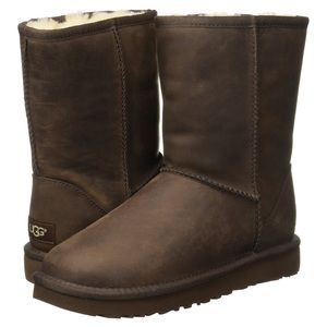 Ugg Classic Brown Oiled / Waxed Leather Boots